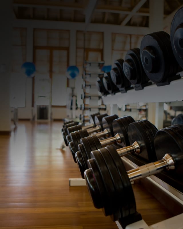 Dumbbell rack in gym